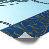 POSTER LILY, ART NOUVEAU FLORAL : MER GRECIENNE (Coin)