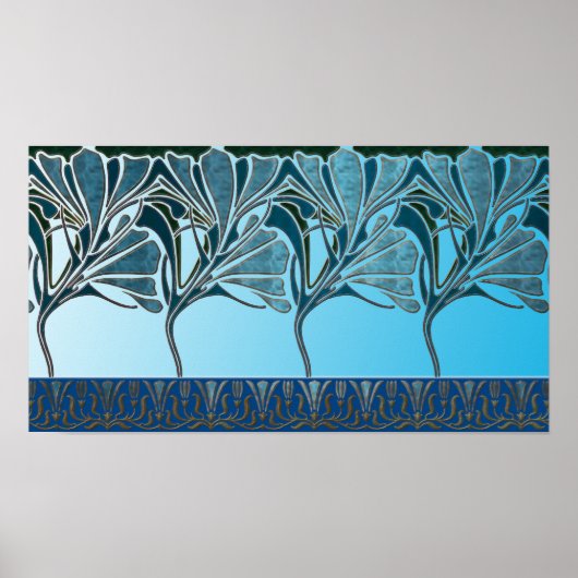 POSTER LILY, ART NOUVEAU FLORAL : MER GRECIENNE (Devant)