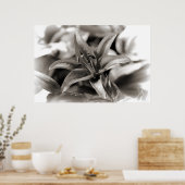 Poster Lily en noir et blanc (Cuisine)