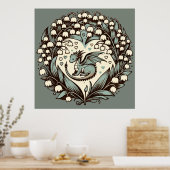 Poster Lily of the Valley Baby Dragon Cute Dragons (Cuisine)
