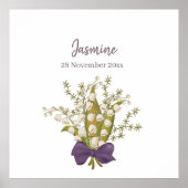 Poster Lily Of The Valley Bouquet avec Bow pourpre (Devant)