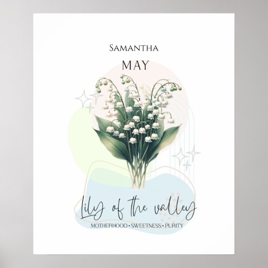 Poster Lily of the Valley Fleur de naissance du mois de m (Devant)