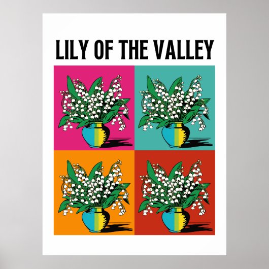 Poster Lily of the Valley May Mois de naissance Flower Po (Devant)