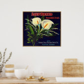 Poster Lily Orange LabelExeter, CA (Cuisine)