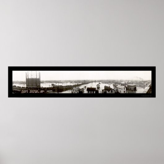 Poster Lima OH Flood District Photo 1913 (Devant)