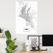 Poster Lima, Pérou (noir sur blanc) (Bureau à domicile)