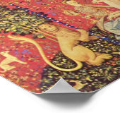 Poster L'image de la Tapisserie médiévale Unicorn et Maid (Coin)