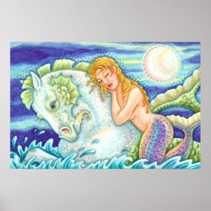POSTER L'IMAGINAIRE DE MARINE MERMAID À MERHORSE, SEAHORS