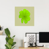 Poster Lime électrique / Fleur PopArt (Bureau à domicile)