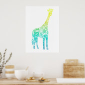 Poster Lime et Giraffe Turquoise (Cuisine)