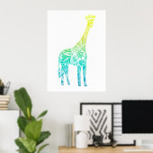 Poster Lime et Giraffe Turquoise (Bureau à domicile)