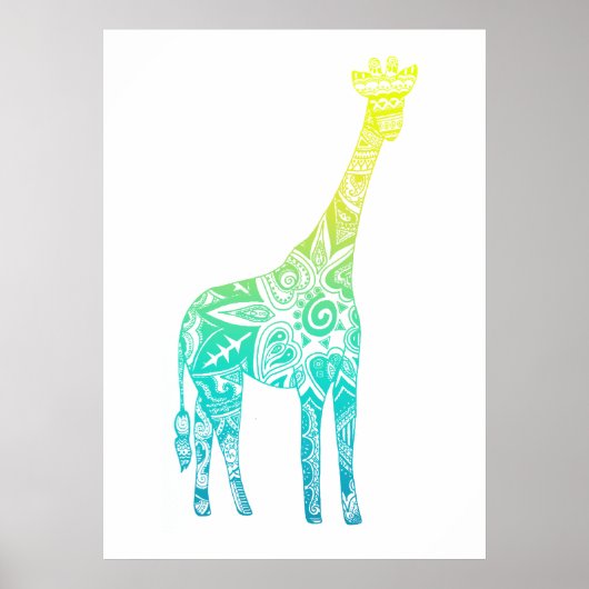 Poster Lime et Giraffe Turquoise (Devant)