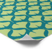 Poster Lime et Turquoise Green Ginkgo Feuilles (Coin)