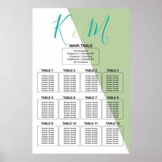 Poster Lime Géométrique Magnifique minimaliste Mariage (Devant)