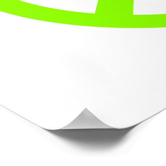 Poster Lime Green Peace & Word (Coin)