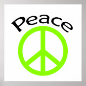 Poster Lime Green Peace & Word (Devant)