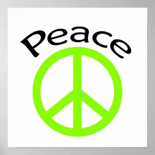 Poster Lime Green Peace & Word (Devant)