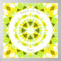 Lime jaune Green Reach for the Stars Motivational