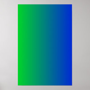Poster Lime to Blue Gradient