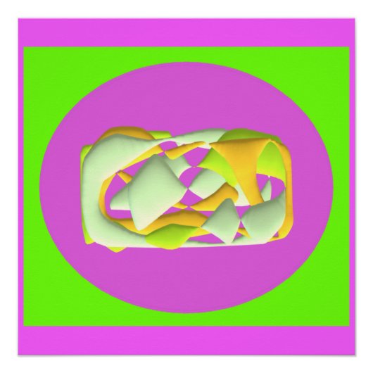 Poster Lime Vert et violet clair motifs (Devant)