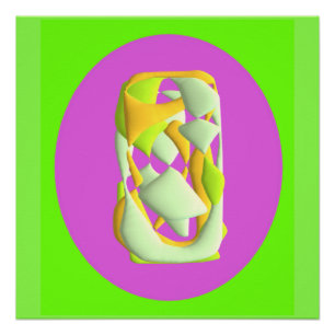 Poster Lime Vert et violet clair Tapisserie motif