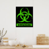 Poster Lime Vert Néon Produits Chimiques Bio-Hazard Graph (Cuisine)