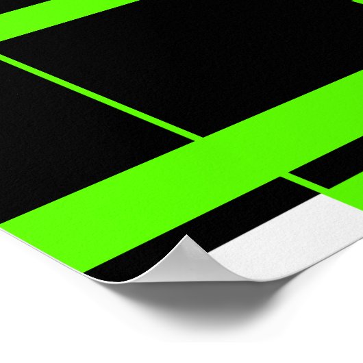 Poster Lime Vert noir sur blanc Abstrait MCM design (Coin)