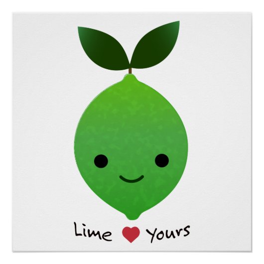 Poster Lime Yours Cute Kawaii Lime (Devant)