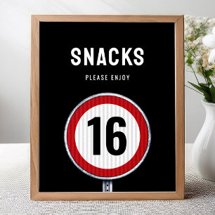 Poster Limite de vitesse 16e anniversaire