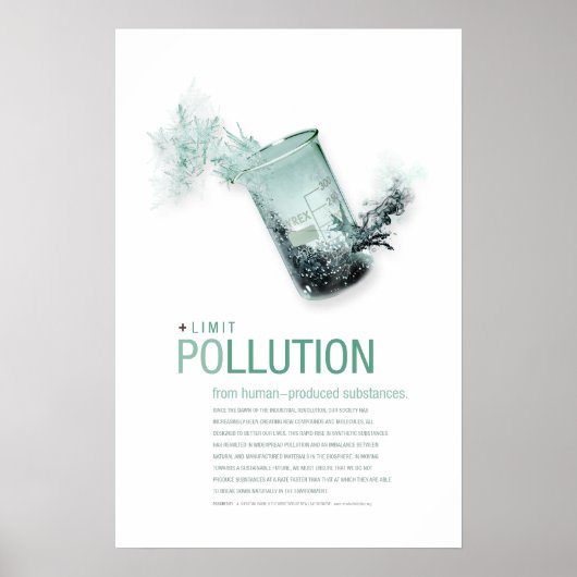 Poster Limiter la pollution : principes de durabilité Aff (Devant)