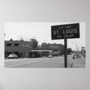 Poster Limites de ville de St Louis sur la route