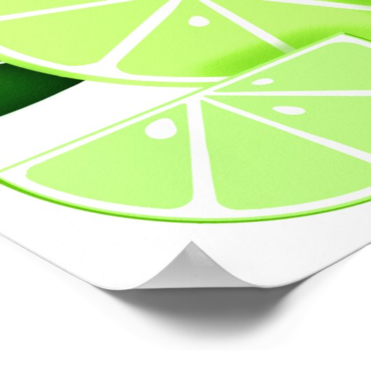 Poster Limites | tranches de chaux | motif d'agrumes enso (Coin)