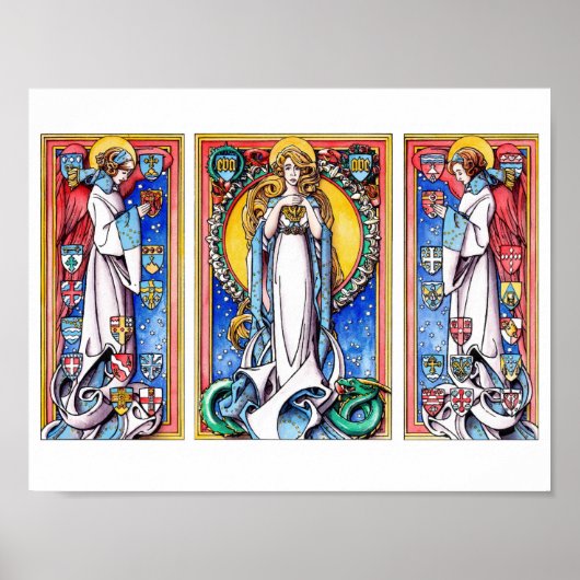Poster L'Immaculée Conception avec les Anges Accompagnate (Devant)