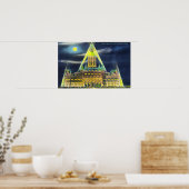 Poster L'immeuble du Capitole de l'État la nuit (Cuisine)