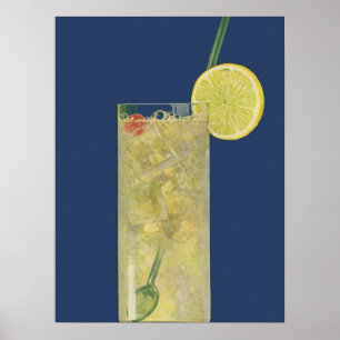 Poster Limonade ou soda aux fruits vintage, boissons