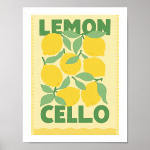 Poster Limoncello Vintage Citron Méditerranéen Citrus