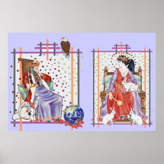 Poster L'impératrice et l'empereur du Tarot