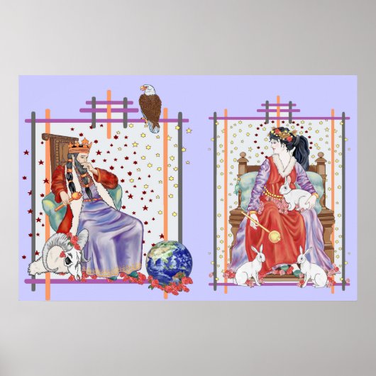 Poster L'impératrice et l'empereur du Tarot (Devant)