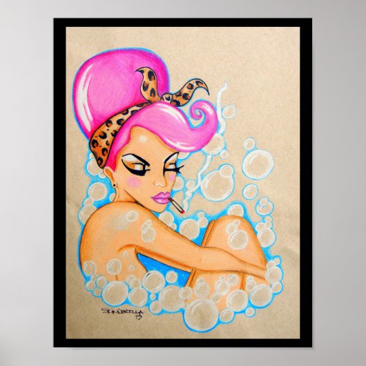 Poster L'impression "Bubble Bath" de Skinderella (Devant)