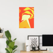 Poster L'impression d'art abstrait jaune inconnu brillant (Bureau à domicile)