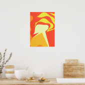 Poster L'impression d'art abstrait jaune inconnu brillant (Cuisine)