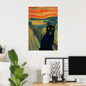 Poster L'impression d'art de chat The Scream Funny Giclée (Bureau à domicile)