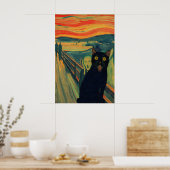 Poster L'impression d'art de chat The Scream Funny Giclée (Cuisine)