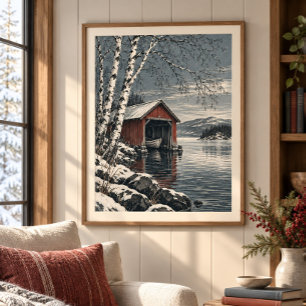 Poster L'Impression d'Art de l'Abri à Bateau en Bouleau