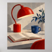 Poster L'Impression d'art de lampe de lecture rouge (Devant)