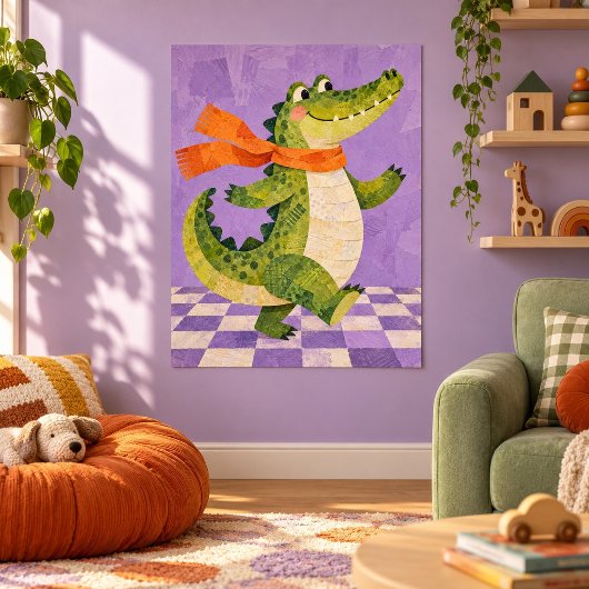 Poster L'impression d'art du crocodile amical