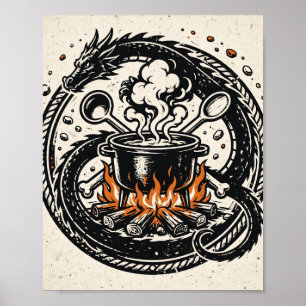 Poster L'impression de la cuisinière et du dragon — Pulp