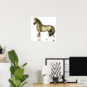 Poster l'impression Unicorne d'or (Bureau à domicile)