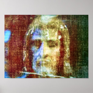 Poster Linceul de vrai Jésus-Christ Colorized de visage