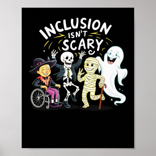 Poster L'inclusion n'est pas effrayant enseignant Squelet (Devant)